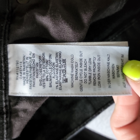 🍒HPx2🍒NWOT True Religion: Geno Slim Jean (no flap), Black white stitch, 32x34 - Picture 6 of 8